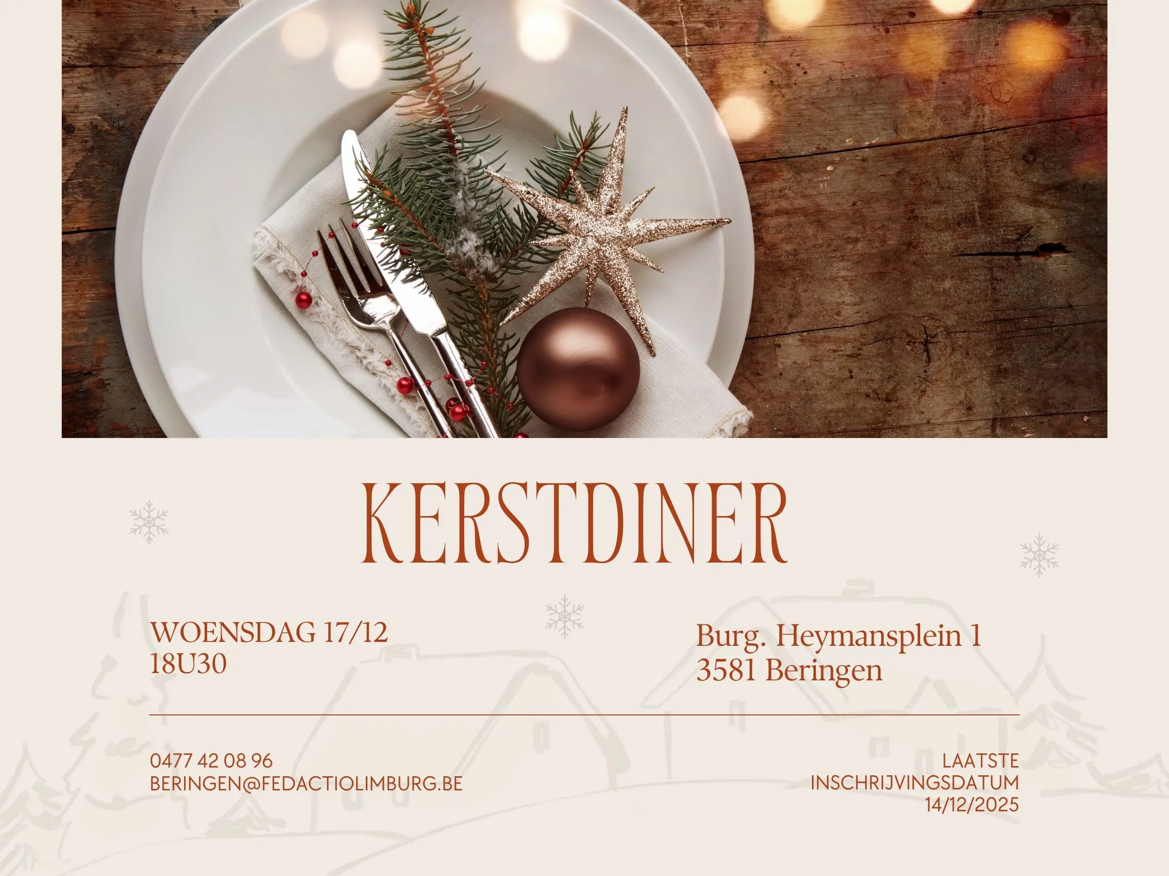 Kerstdiner Beringen 17/12/2025